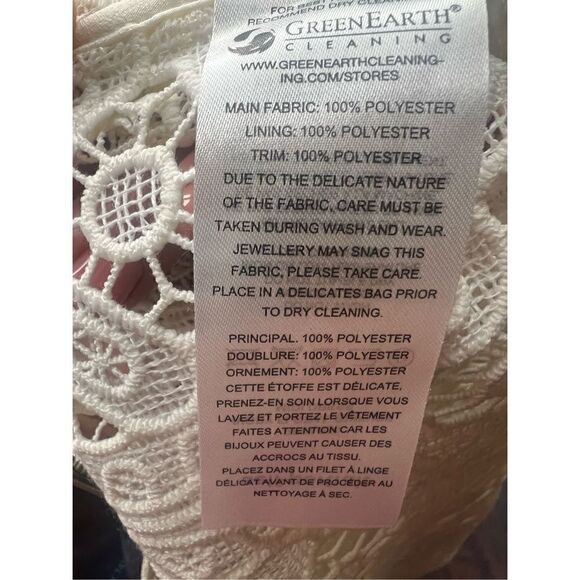 Self Portrait Guipure V-Neck Lace  Midi Dress in Beige NWT Size 2 - Picture 9 of 9